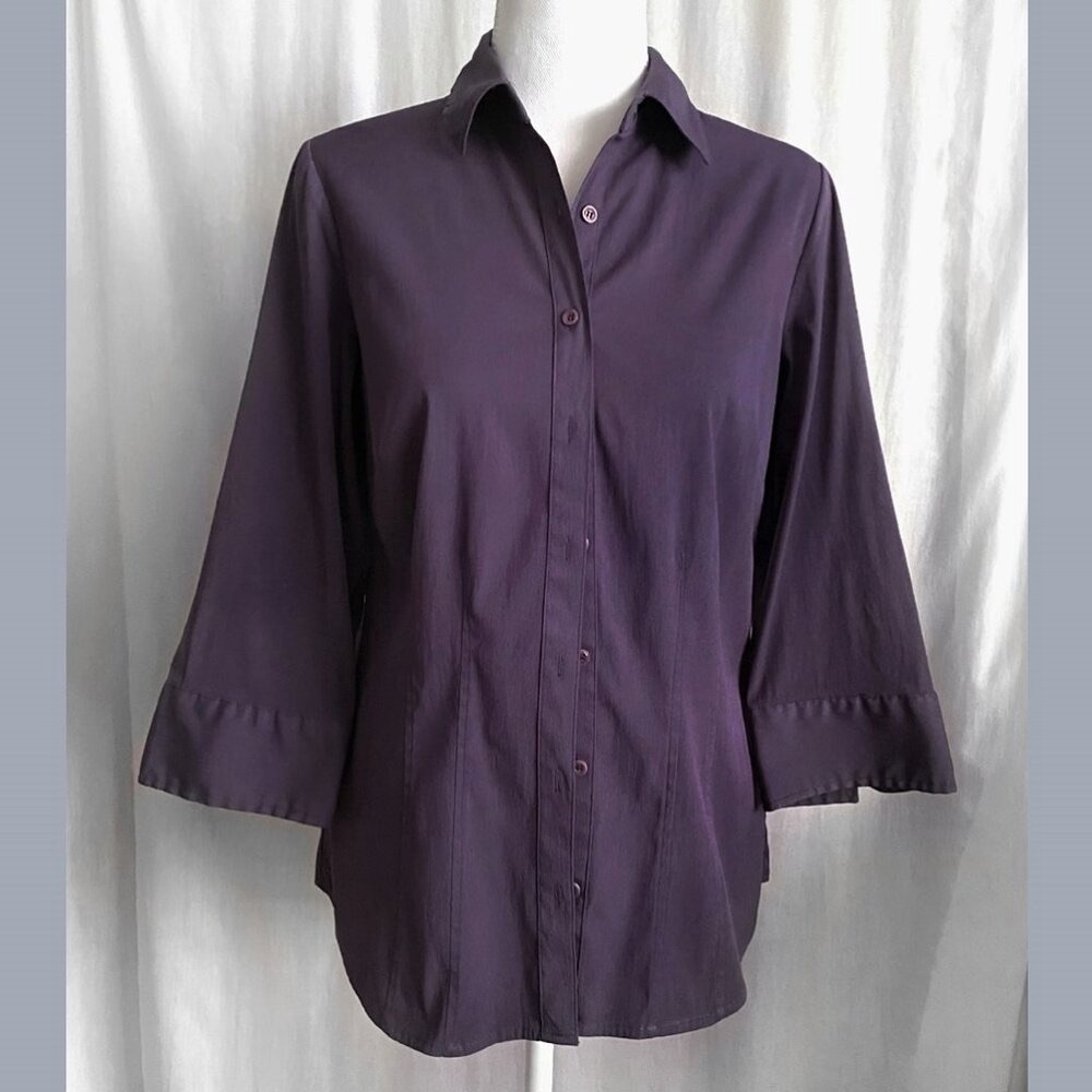 Croft & barrow women's shirt, purple, 3/4 sleeve, size S, office style